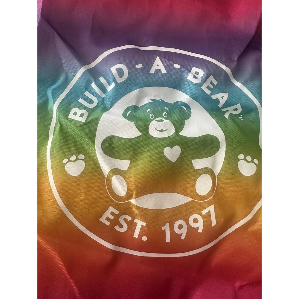 Build-A-Bear Workshop Rainbow Drawstring Backpack Cinch‎ Sack Bag Kids Pink Logo